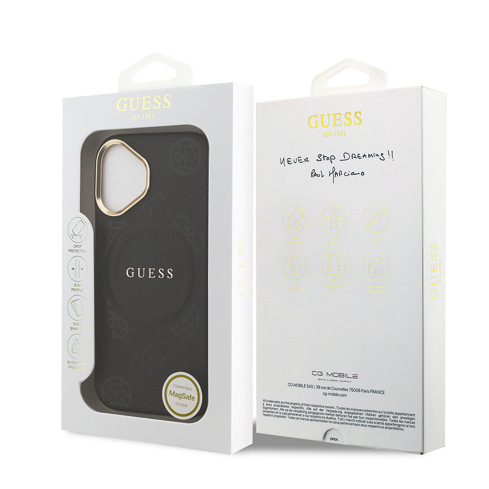 Guess iPhone 17 Orjinal Lisanslı M-safe Şarj Özellikli Sıcak Baskılı Yazı Logolu PU Deri Peony Kılıf Guess iPhone 17 Orjinal Lisanslı M-safe Şarj Özellikli Sıcak Baskılı Yazı Logolu PU Deri Peony Kılıf